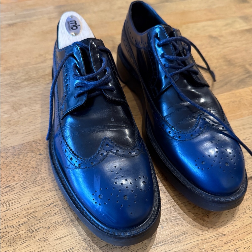 Paul Smith Women’s Blue Leather Oxford Dress Shoes (limited Male Only edition)